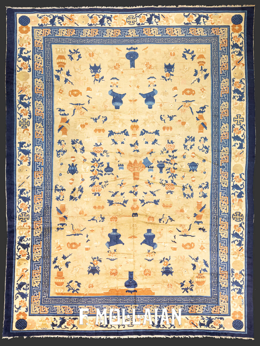Chinese Peking Rug Decorative Beige Field n°:657602